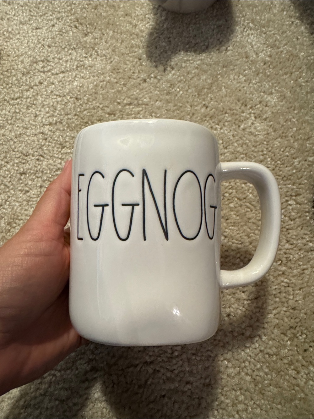 Rae Dunn White "EGGNOG" Ceramic Coffee Mug